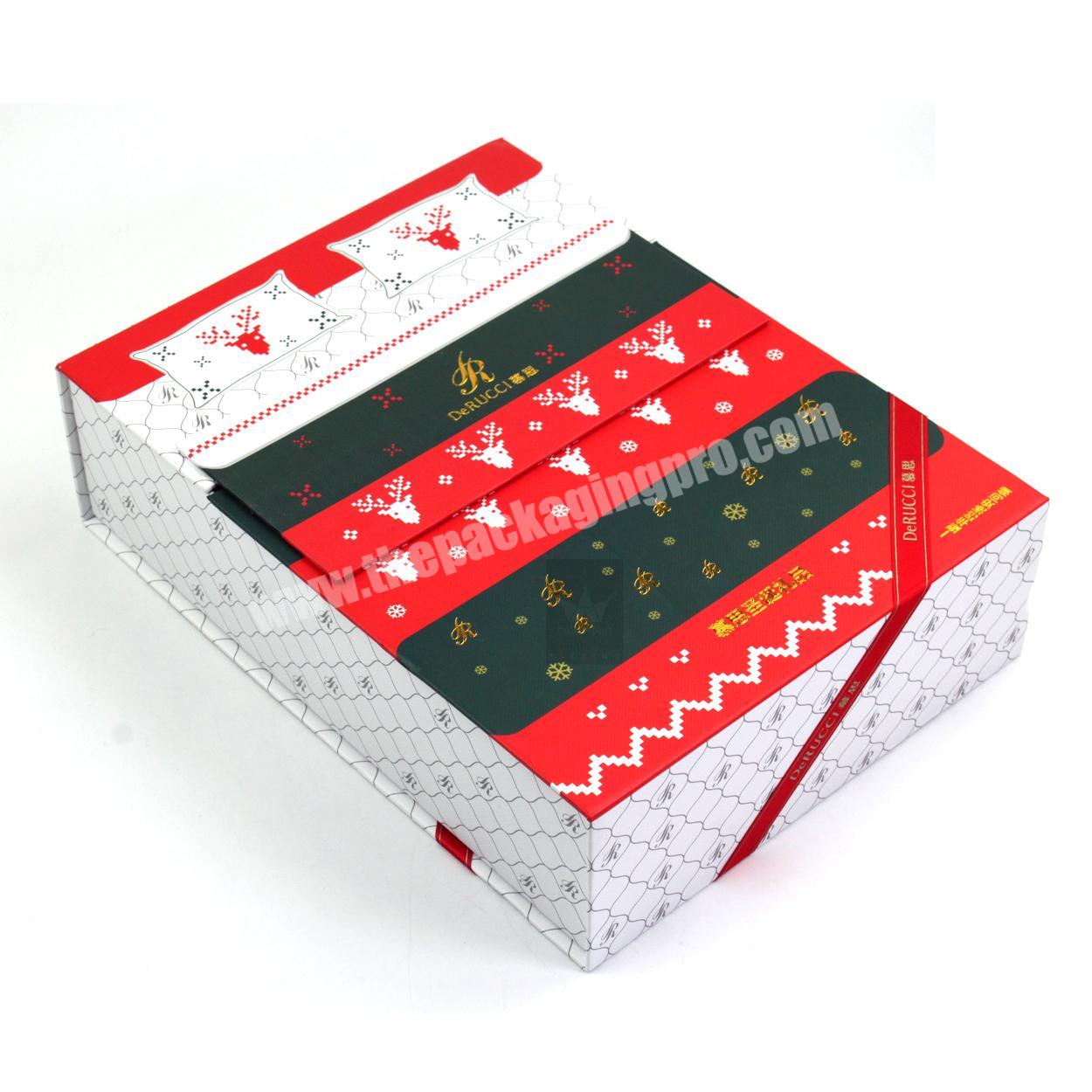 Flat Pack Book Shaped Packaging Kids Cardboard Custom Paper Gift Box With Ribbon Closure