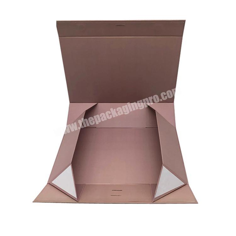 Flat Pack Cardboard Shallow Gift Pink Magnetic Folding Box