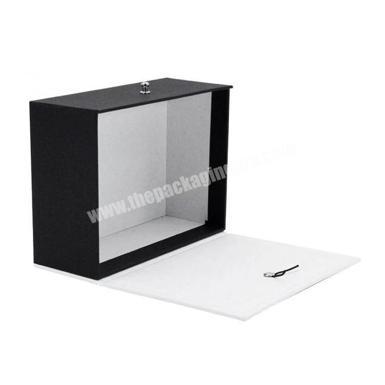 Shop Flip Lid Square Paper Box Hard Paper Gold Gift Box Cardboard Custom Logo Black Red Big Present Box