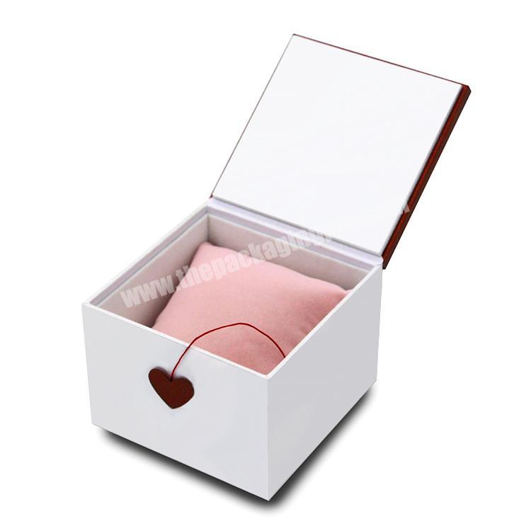 Flip Open Folding Earrings Jewelry Packaging Box With Ribbon