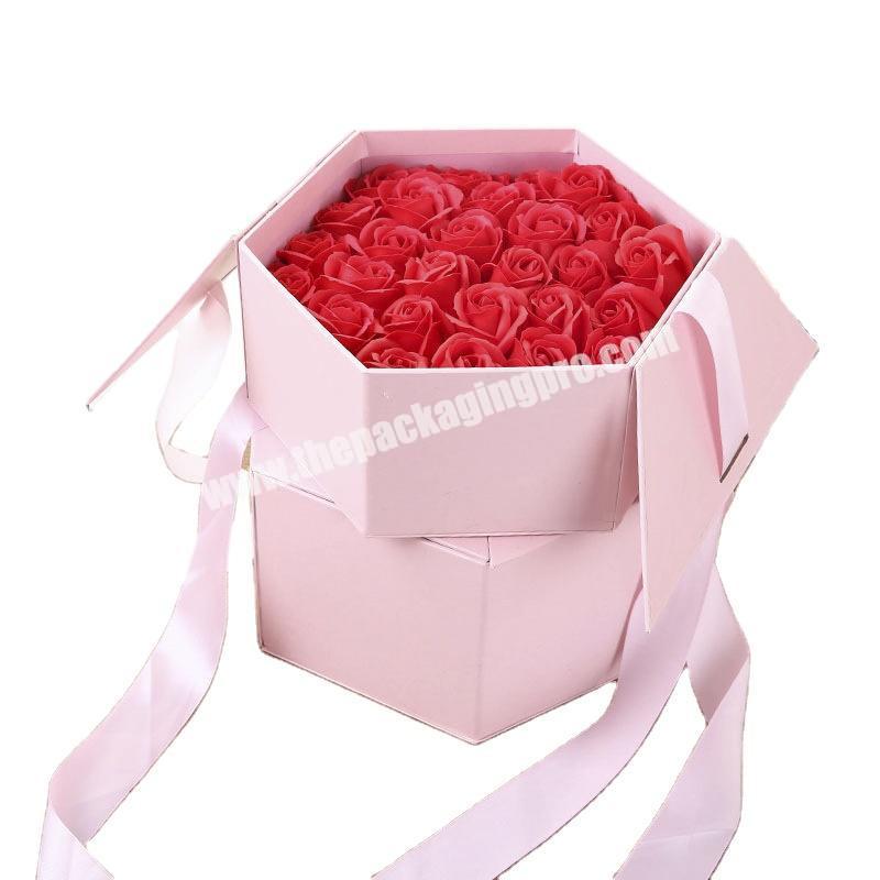 Flower Boxes Customized Color With Custom Logo Printed  Folding Box With Removable Lid Paperboard
