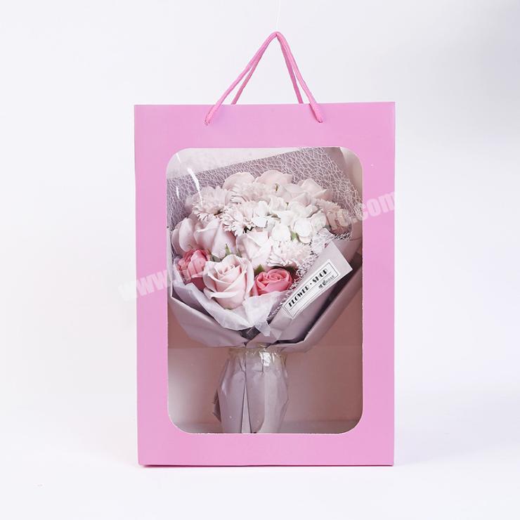flower delivery box cardboard pvc shopping bag paper gift bags custom