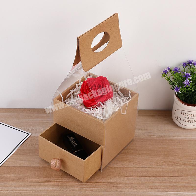 Flower Gift Box Drawer Carry Clear Box Packaging