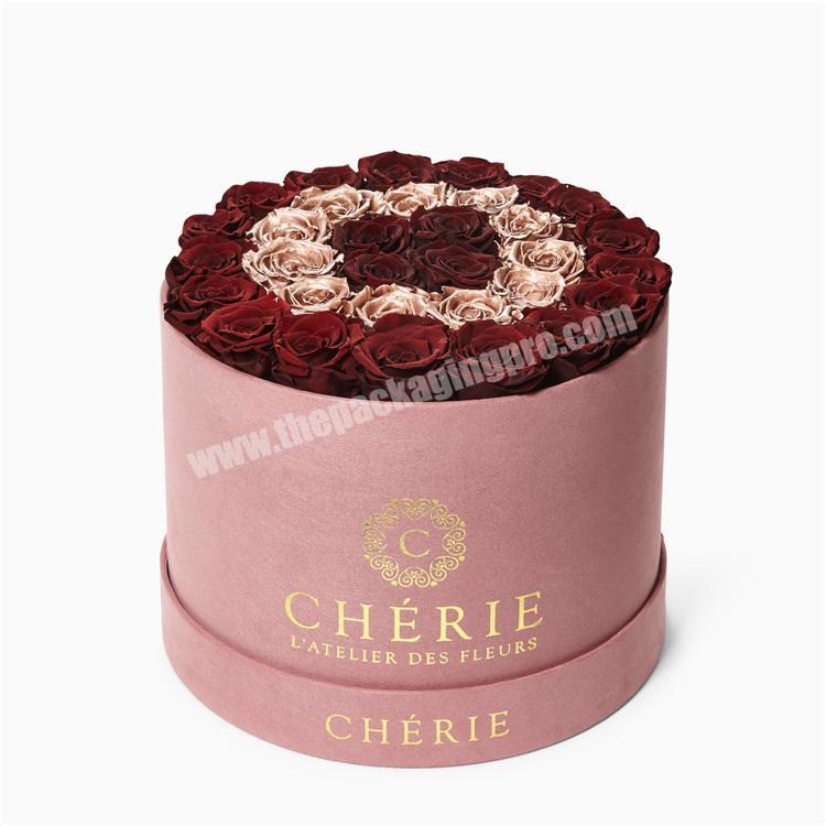 Flower Gift Box Rose Round Cylinder Cardboard Paper Flower Box Caja De Carton Con Forma De Flore Carton Lisa