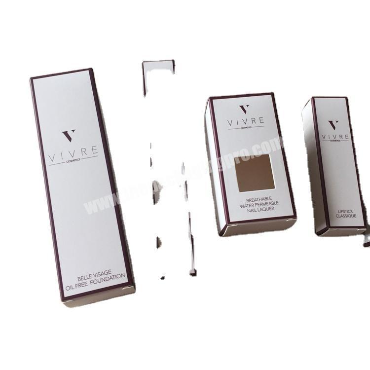 Foldable coated paper matt lamination luxury make up box cosmetic box