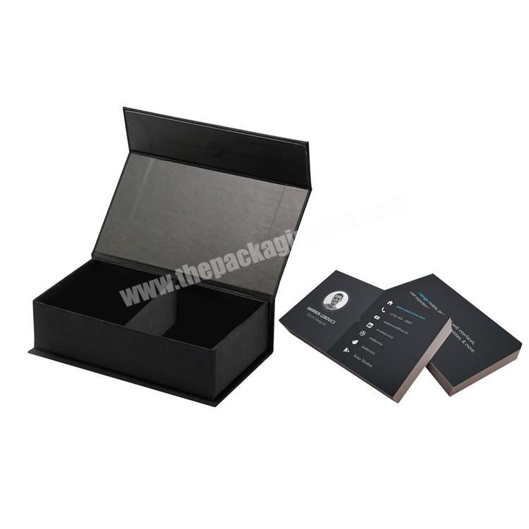 Foldable Customized Wholesale Paper Cardboard Rigid Fancy Magnetic Luxury Black Satin Gift Packaging Box With Magnet Closure