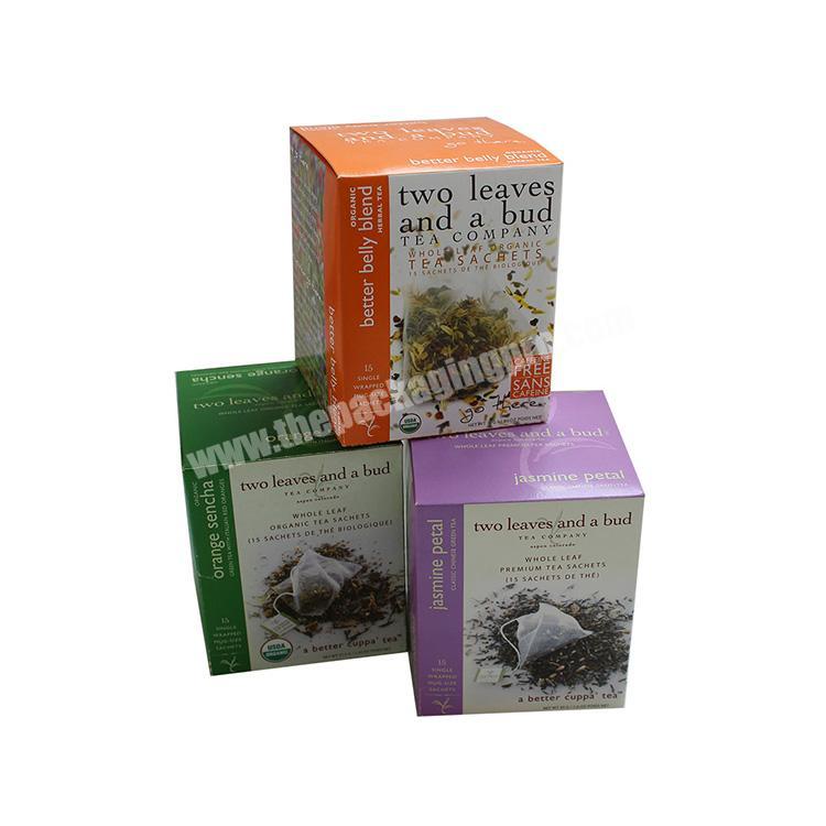 Foldable disposable printing tea packaging paper box