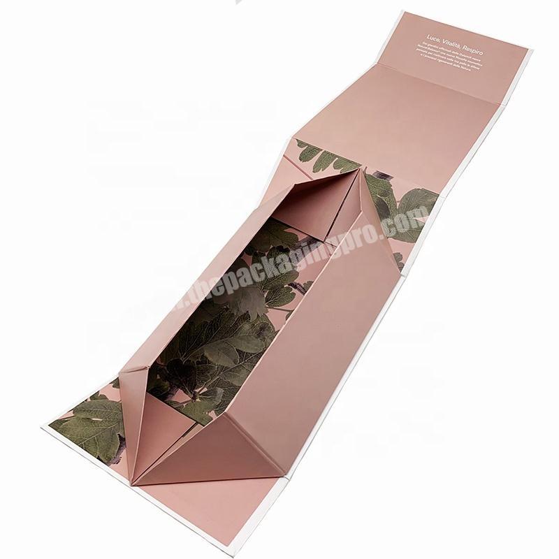 Foldable Gift Cardboard Paper Flat Folding Cosmetic Packaging Collapsible Creative Box with Magnet