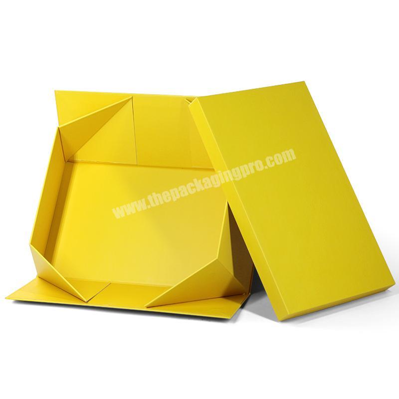 Foldable Gift Cardboard Paper Flat Folding Packaging Collapsible Lid And Base Box with Magnet