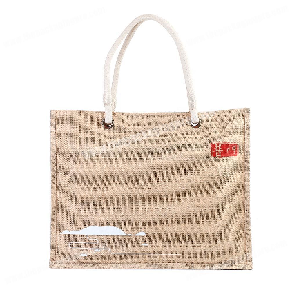 foldable jute burlap shopping reusable bag