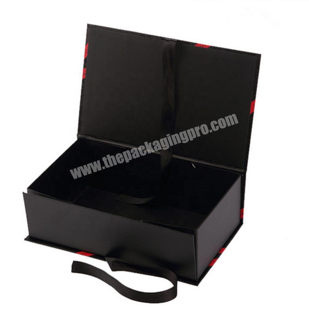 foldable packaging box cosmetic collapsible custom small black gift boxes