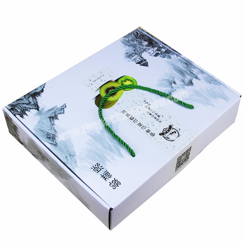 Foldable Paper Cmyk Full Color Printed Corrugated Cardboard Boxes Packaging With PP Handle