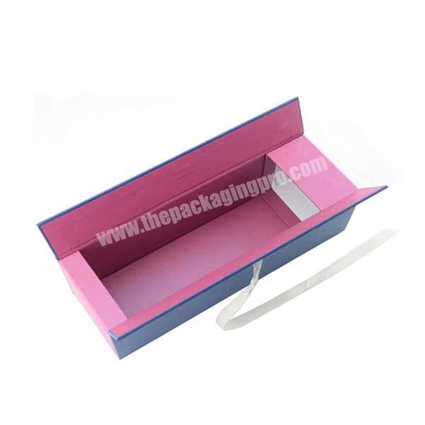 Foldable rigid pen packaging box with magnetic lid