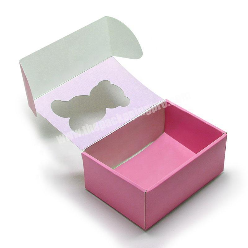 Folding Baby Shoes Box Packaging Boxes With Clear Pvc Window