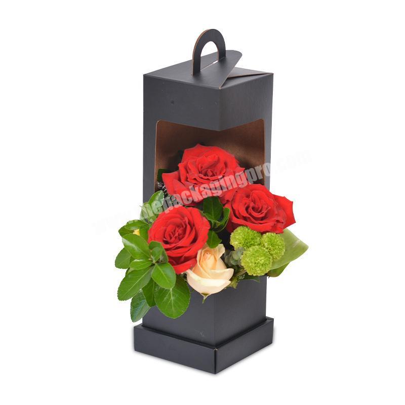 Folding box cover and bottom paper gift box rose package flower portable gift box
