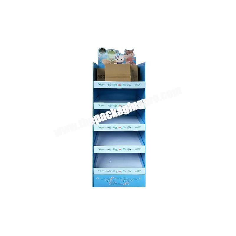 Folding corrugated wall mount shoe display shelf