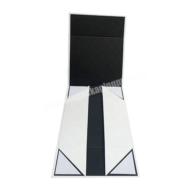 Folding custom black white printed cardboard packaging paper gift box