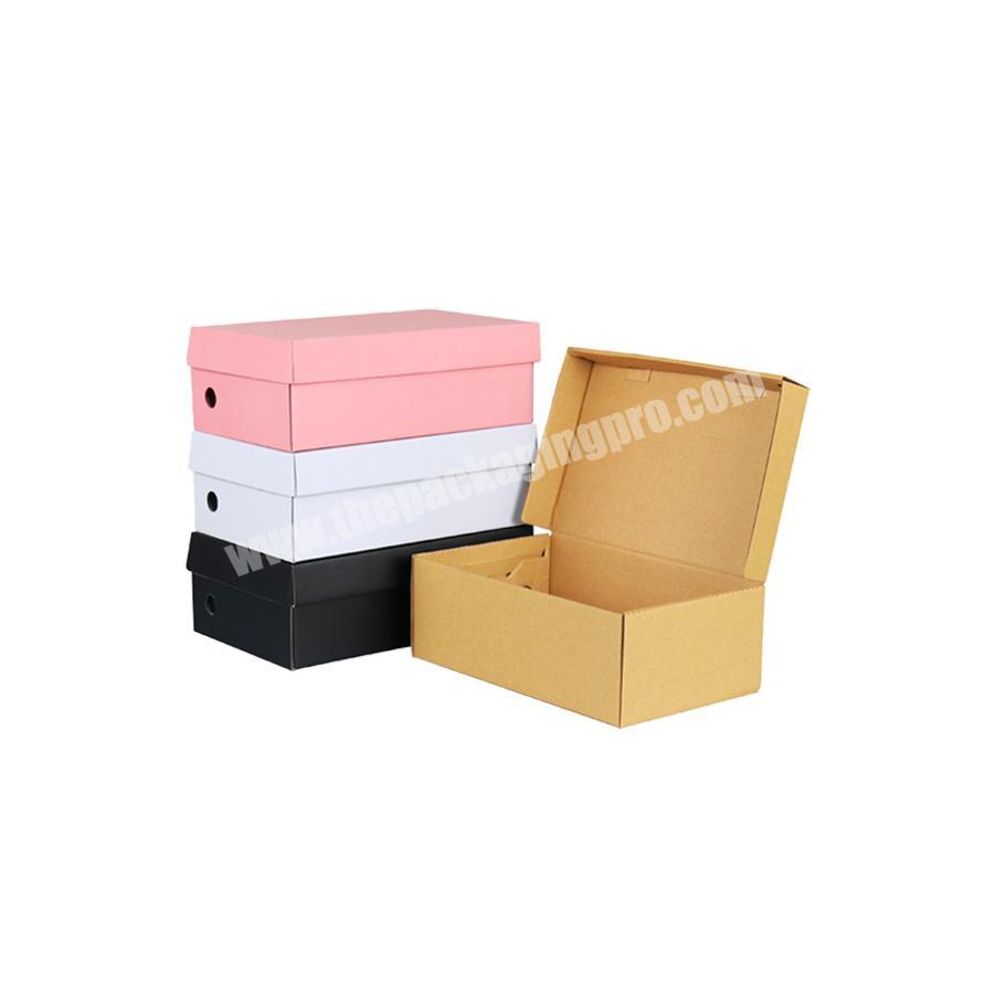 Folding Luxury  Wholesale Corrugated Cardboard Shoe Packaging Box Empty Shoes Packaging Custom Logo