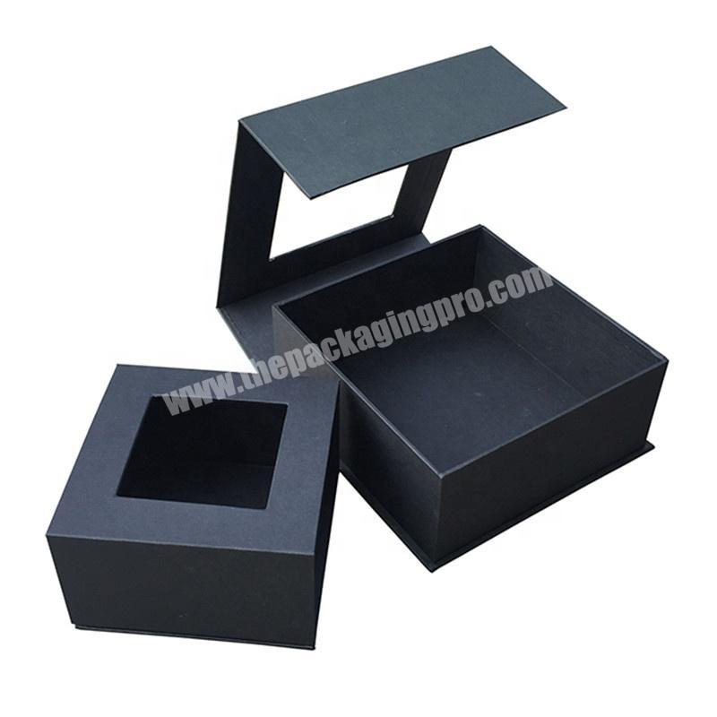 Folding paper packaging cosmetic gift box with magnetic closure