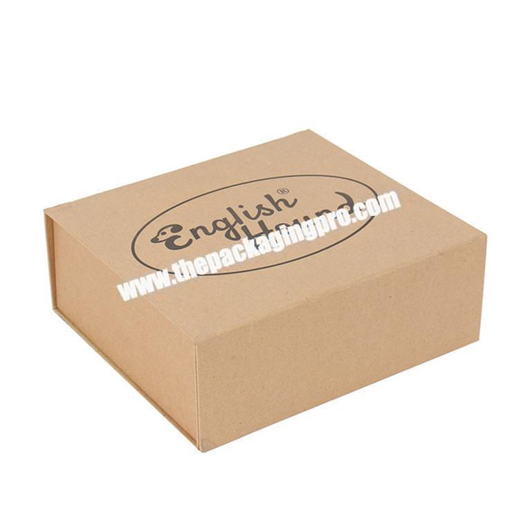 folding recyclable brown kraft paper packaging box clothes custom logo