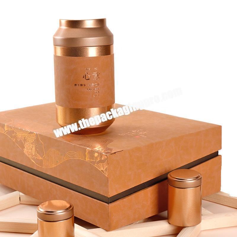 Folding Rigid Cardboard Box For Tea Jars Packaging Foldable Packaging Box For Tea metal container jars With Customized