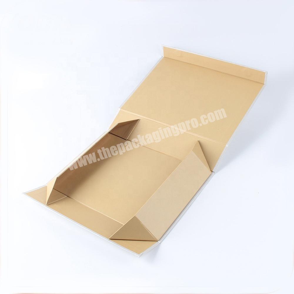 Folding small cardboard recycled brown craft paper box with magnet