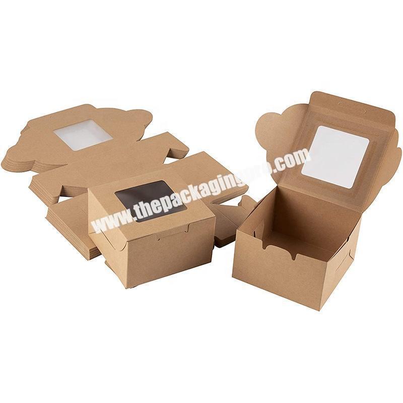 Food Grade Paper Cupcake Box With PET Clear Window