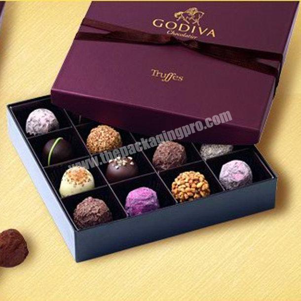 Four color printed high quality square chocolate gift paper box