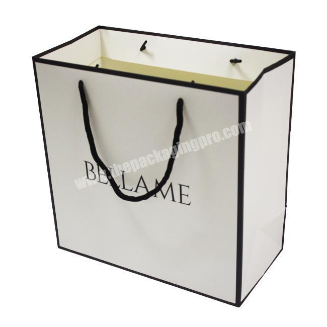Free sample Customized made Black Border Gift Paper Bags for Sink care products