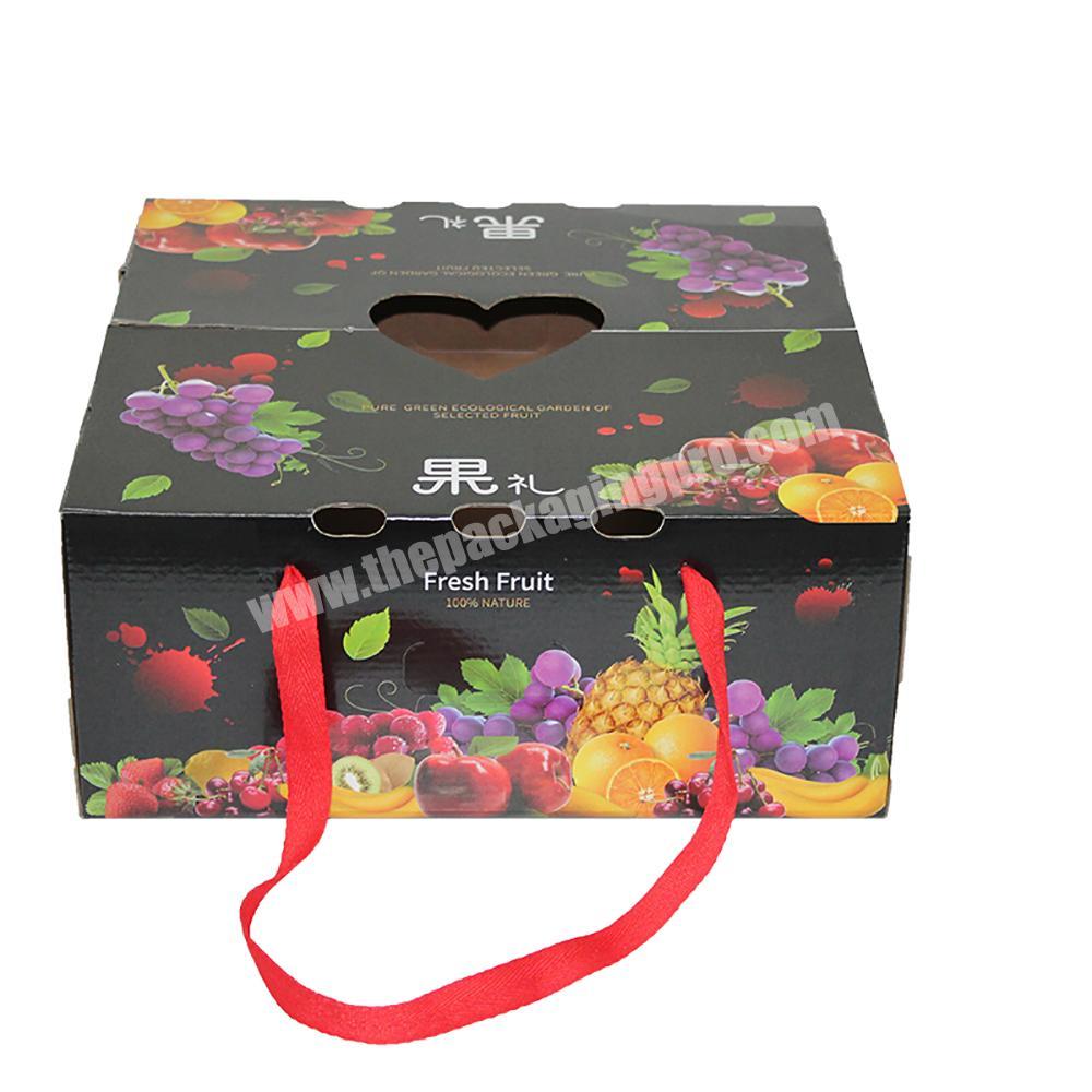 Fresh Fruit Packaging Box, Corrugated Cardboard Box, Red Ribbon For Free