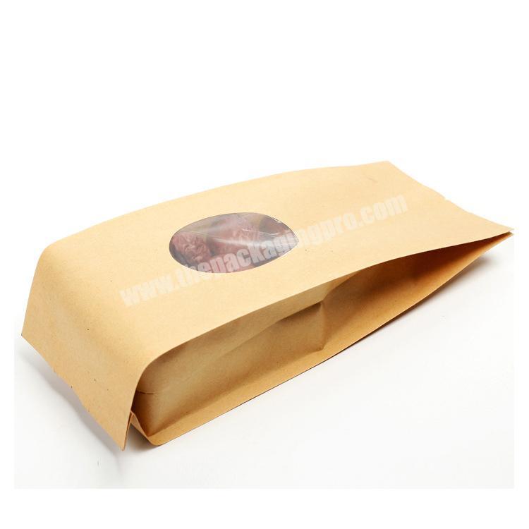 FSC Wholesale biodegradable takeaway kraft paper packaging bag window bag