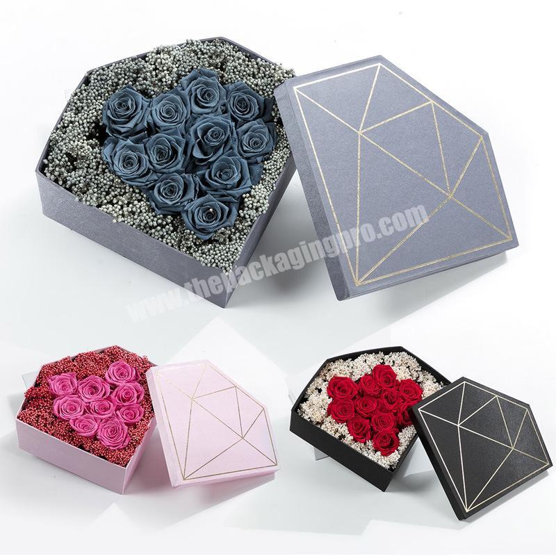 Full branded customized rhombus shape die cut packaging boxes custom cardboard gift box with logo