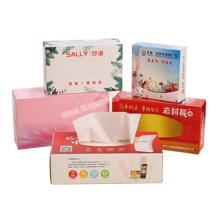 Full Color printed matt finishing white card facial tissue paper box for packaging