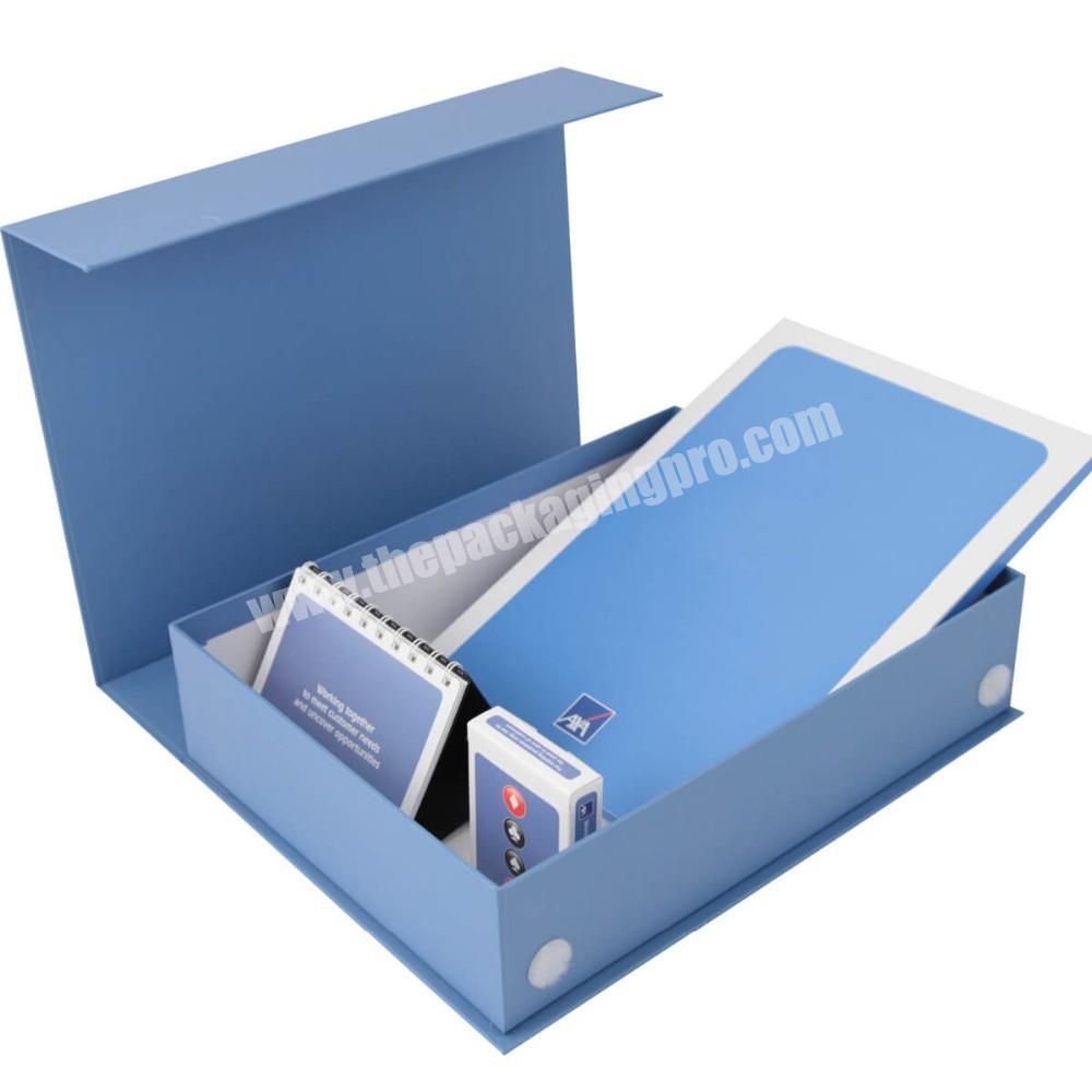Full coloring printing luxury blue flip book shape box exquisite special paper small gift box cardboard packaging box