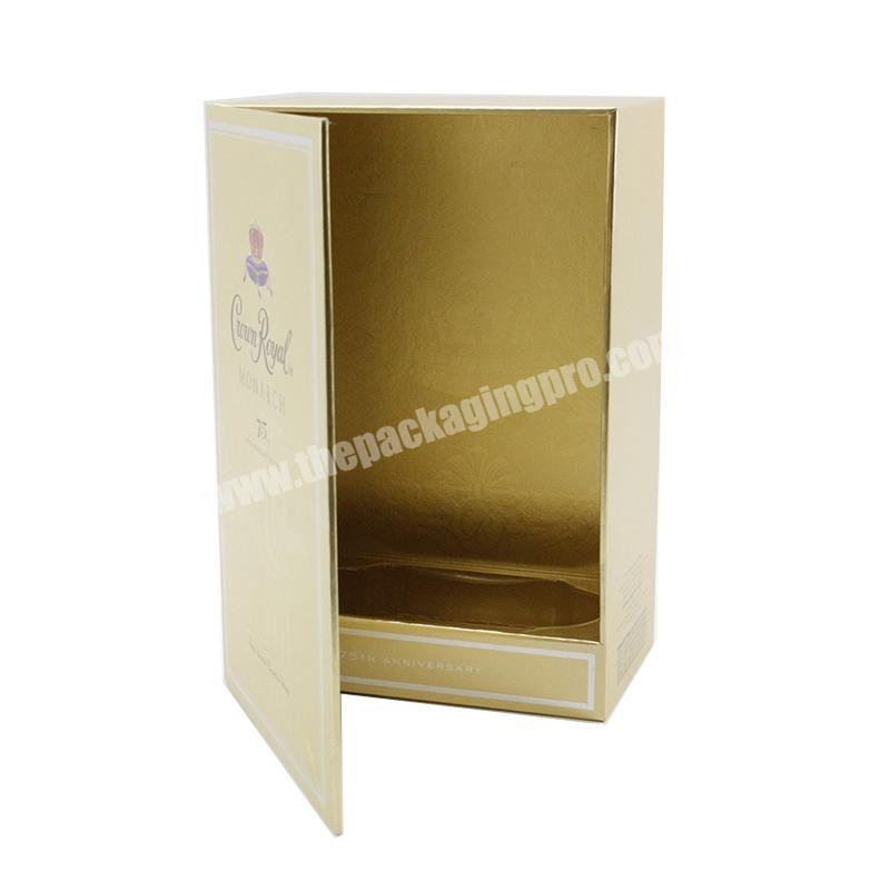 Full Gold Color Paper Cardboard clamshell Book Shape packaging box