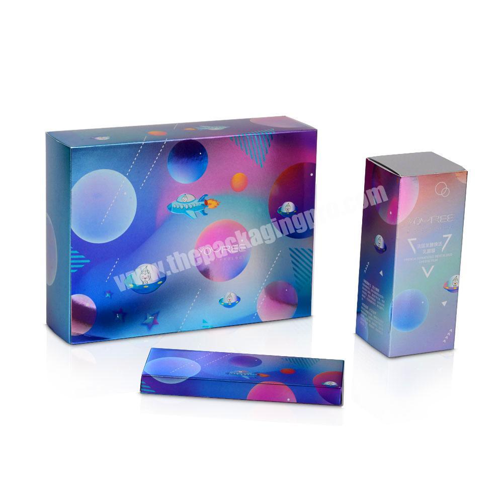 Full set large holographic gift box holographic effect paper box gift 6cm cosmetics packaging box