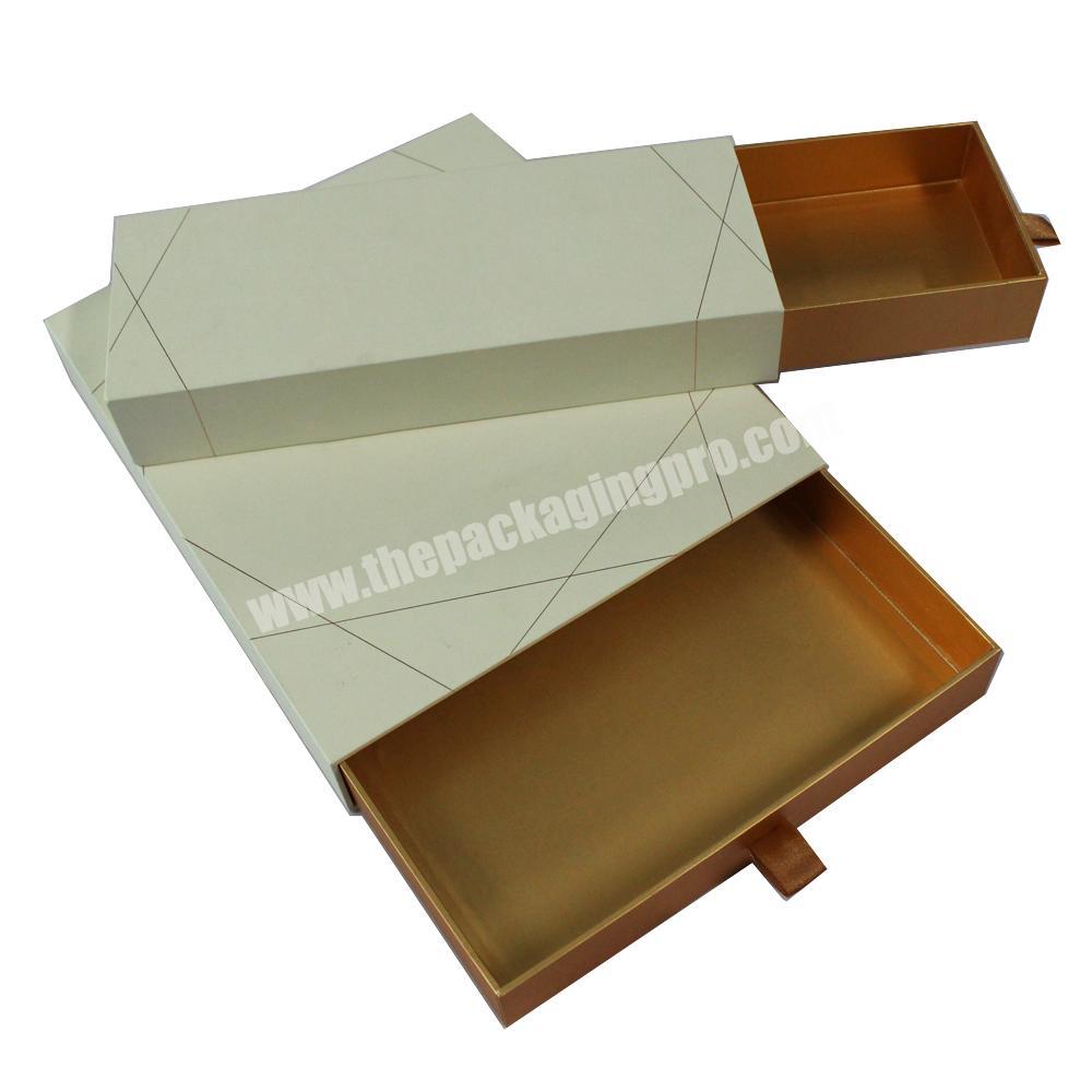 Full size custom color box printing cardboard packaging box with ribbon handle