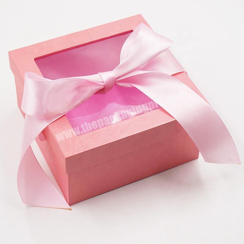 Gaodi Luxurious Square Lid And Base Empty Packaging box Custom Logo Gift Box With PVC Clear Window