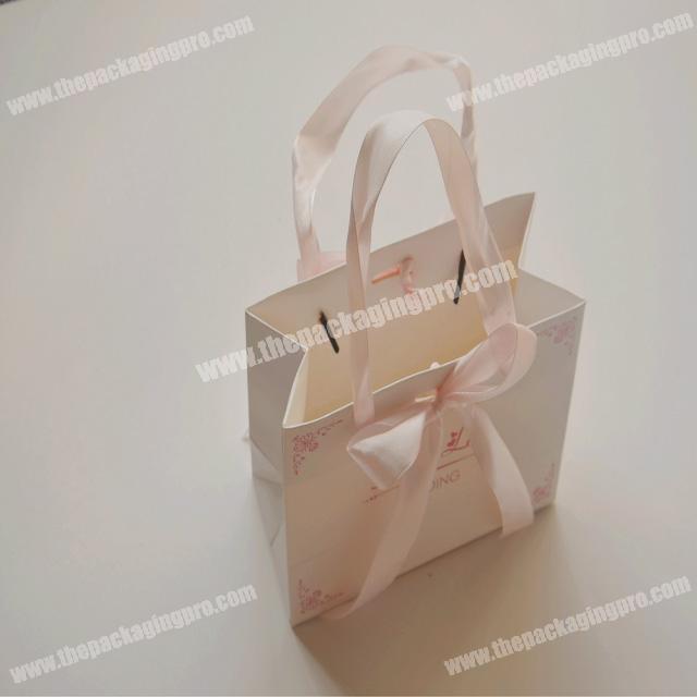 General paper Wedding Candy Bag Pink Silk Ribbon Bowknot bridesmaid gift bag