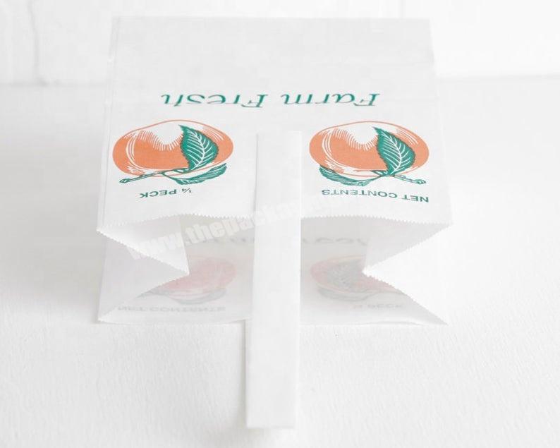 Genuine Orchard Fruit  Paper Peach Bags with Handles for Wedding Favors,Treats, Goodie Bags