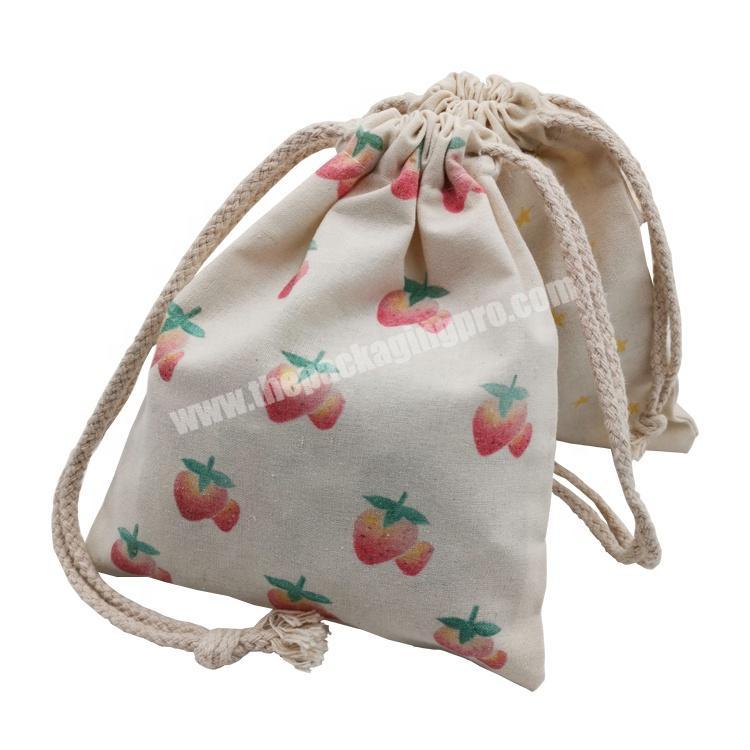 Gift accessory sack cotton canvas drawstring bag custom