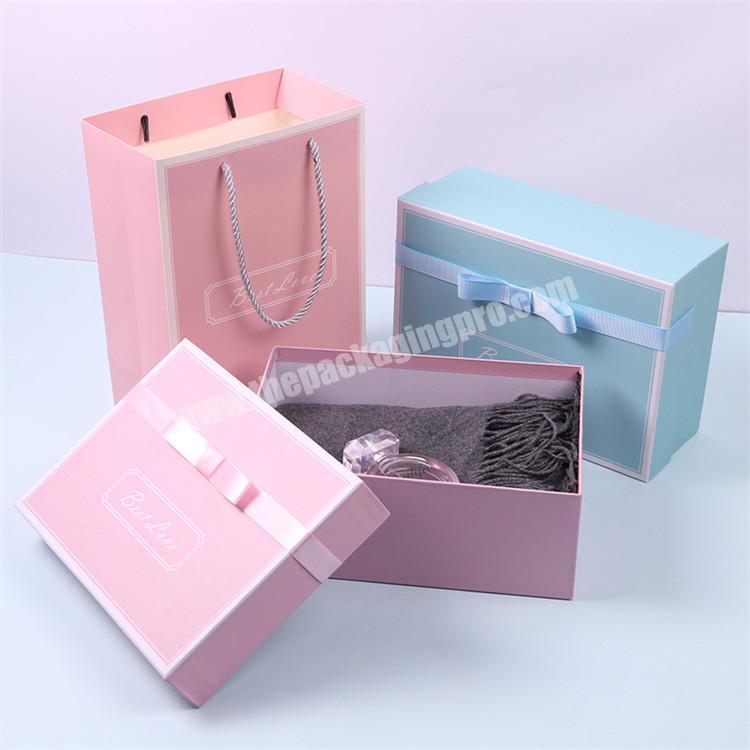 Gift Box Luxury Scarf Shopping Paper Bag Take Out Favor Boxes Scarf Matte Black Box