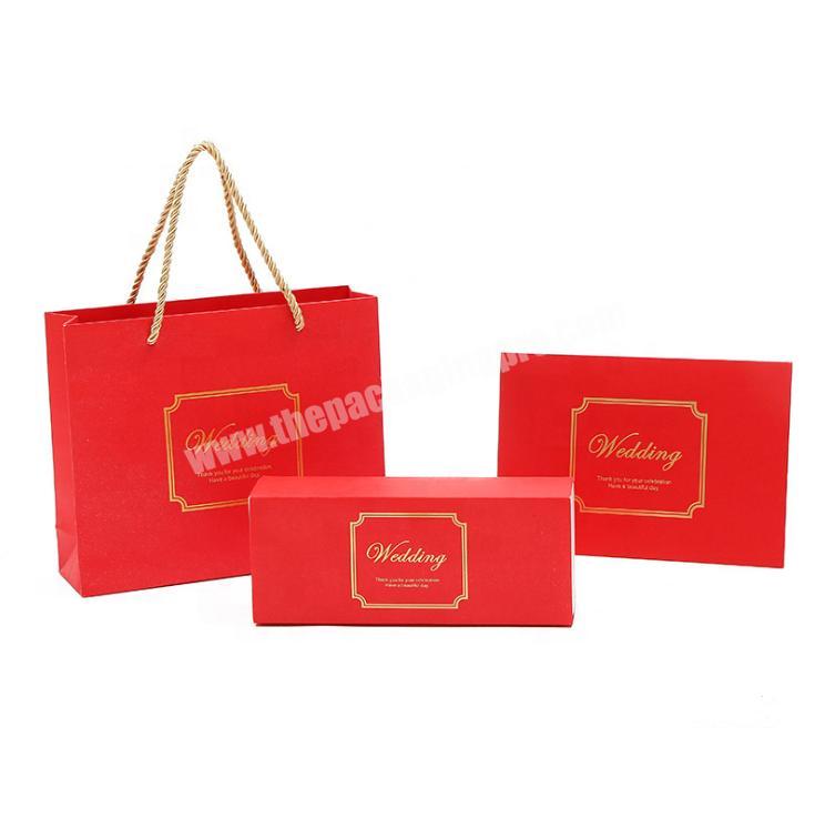 Gift box set portable bag bronzing drawer gift box wedding hand gift box printed logo