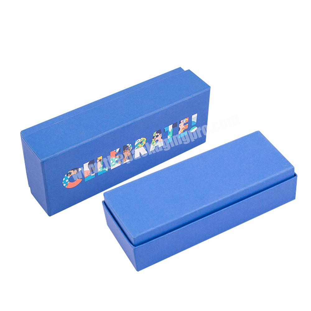gift cardboard product box blue paper packaging box with logo custom printed front