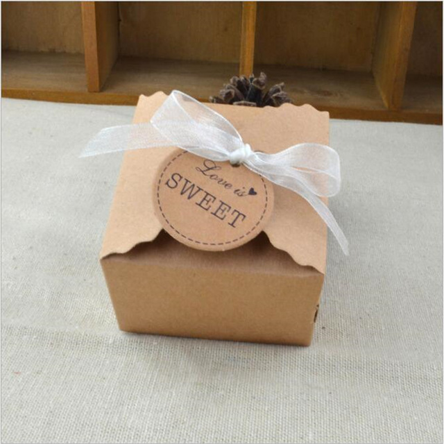 Details about   10pcs Christmas Wedding Favors Gifts For Guests Kraft Paper Candy Box With Rope 