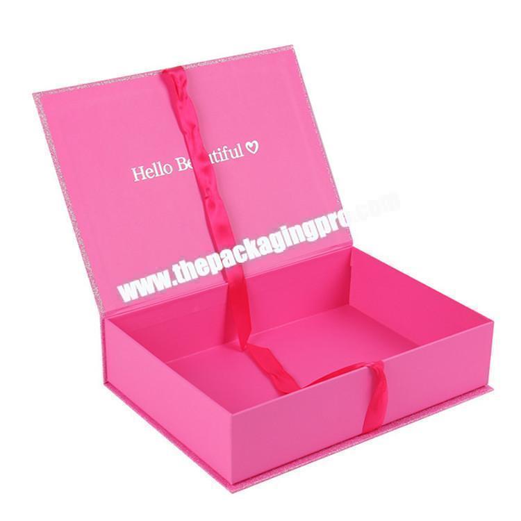 gift design boxes pink glitter human hair packaging box