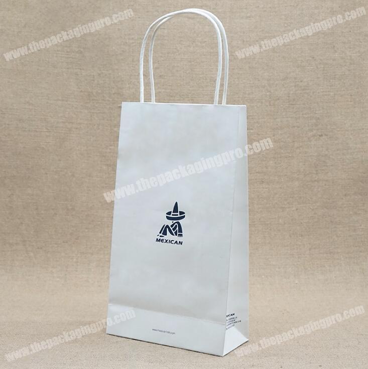 gift white kraft paper bag with logo print