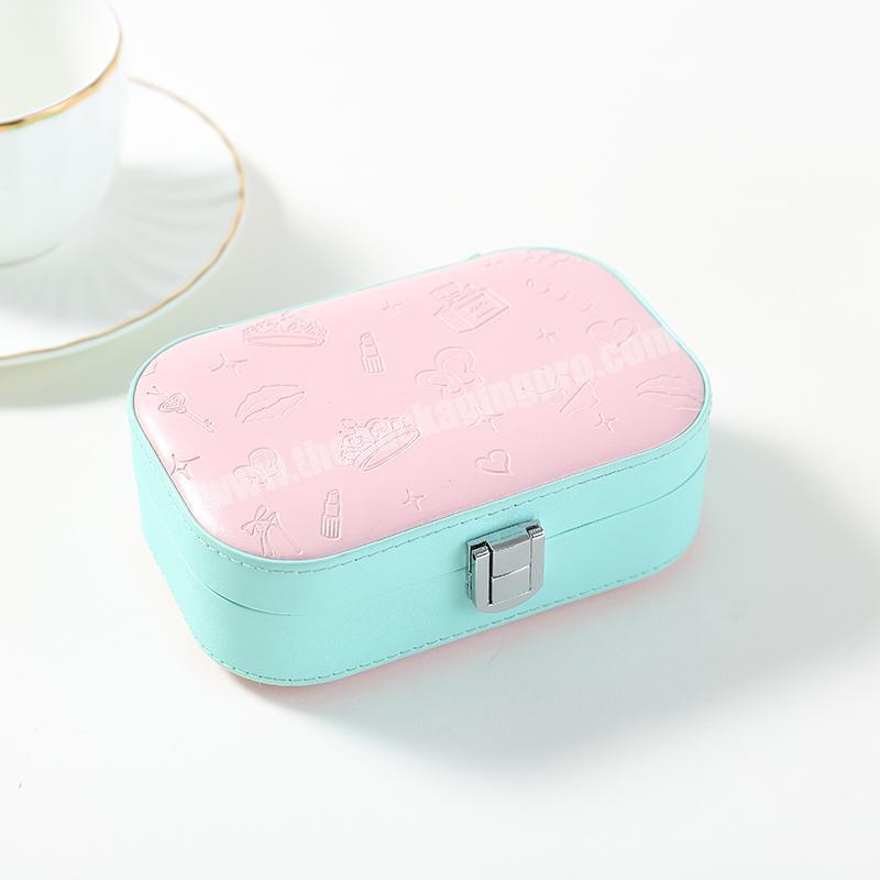 Girls Organizer Earring Ear Stud Pu Leather Portable Jewel Case Jewellery Packaging Gift Boxes Travel Jewelry Box