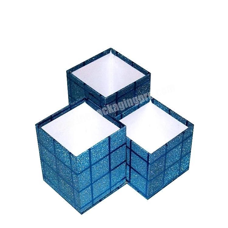 Glitter Durable Design Pen Paper Box Desktop Pencil Holder Paper Box Manufacturer Cardboard Blue Paper Small Storage Box