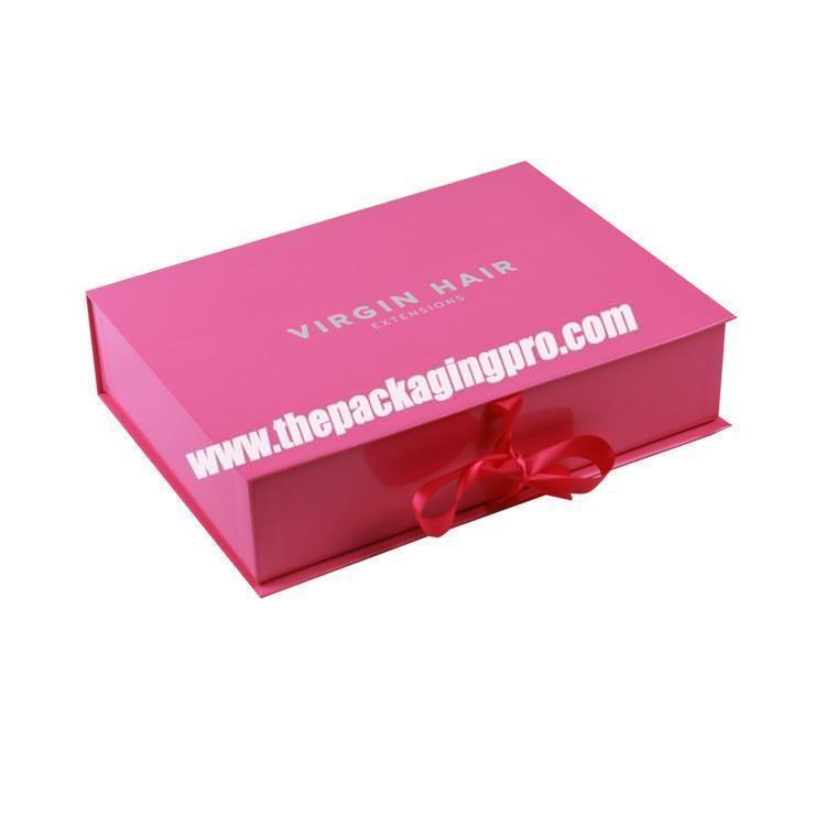 gloss paper virgin hair extension packaging wig boxes custom logo
